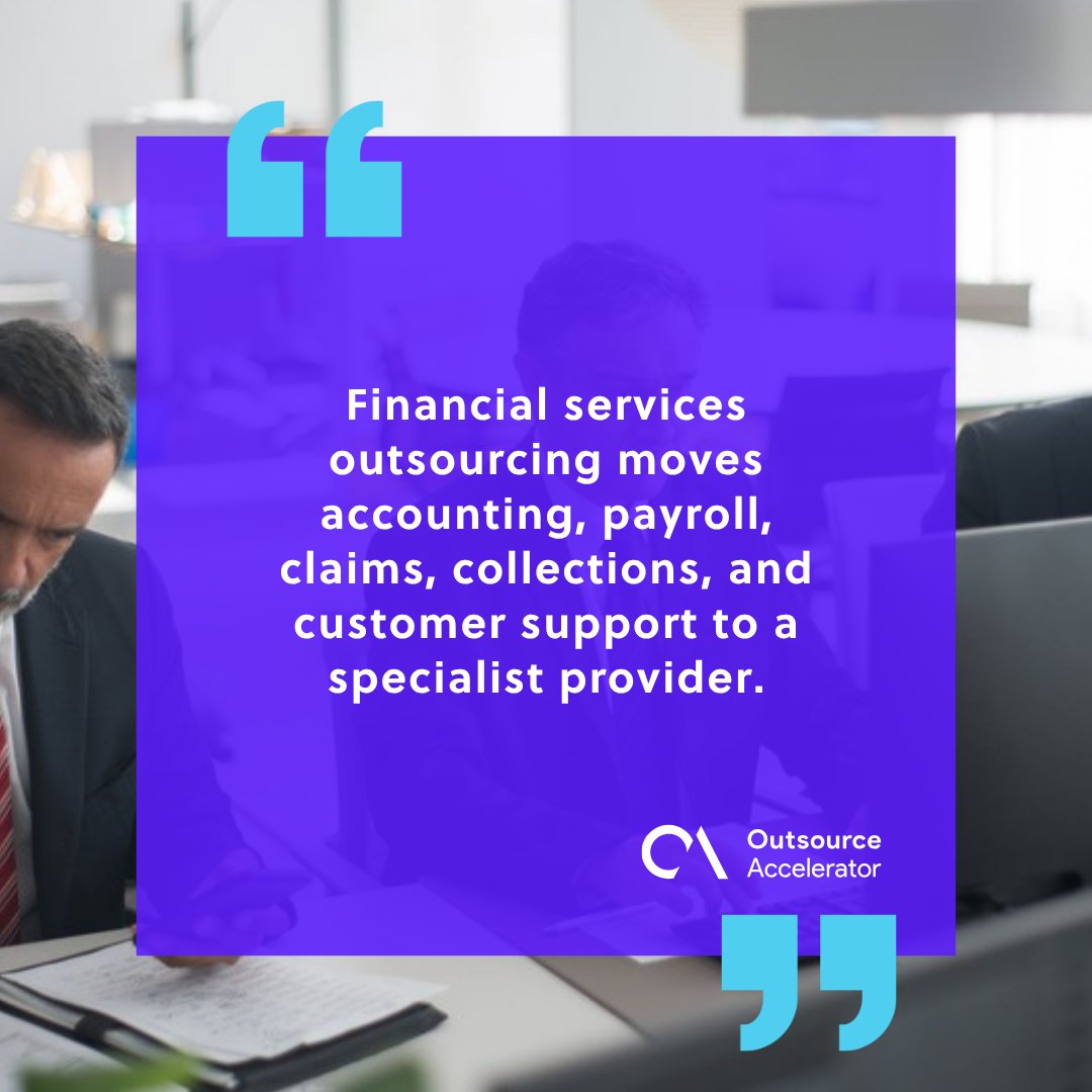 What financial services outsourcing covers