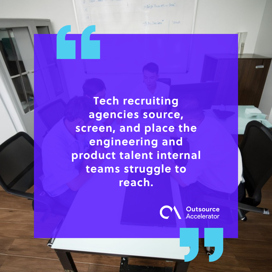 Tech recruiting agencies source, screen, and place engineering talent