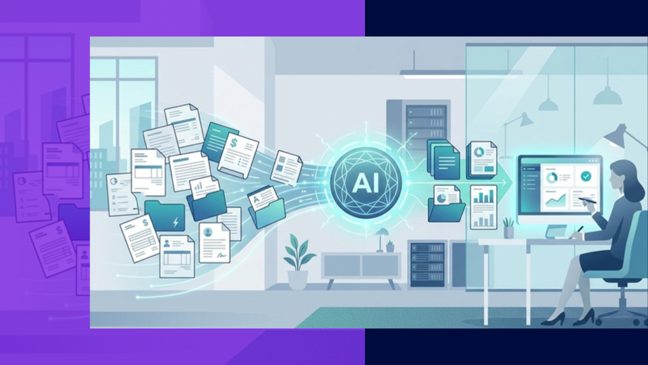 AI automation processing documents and data records in a business back office