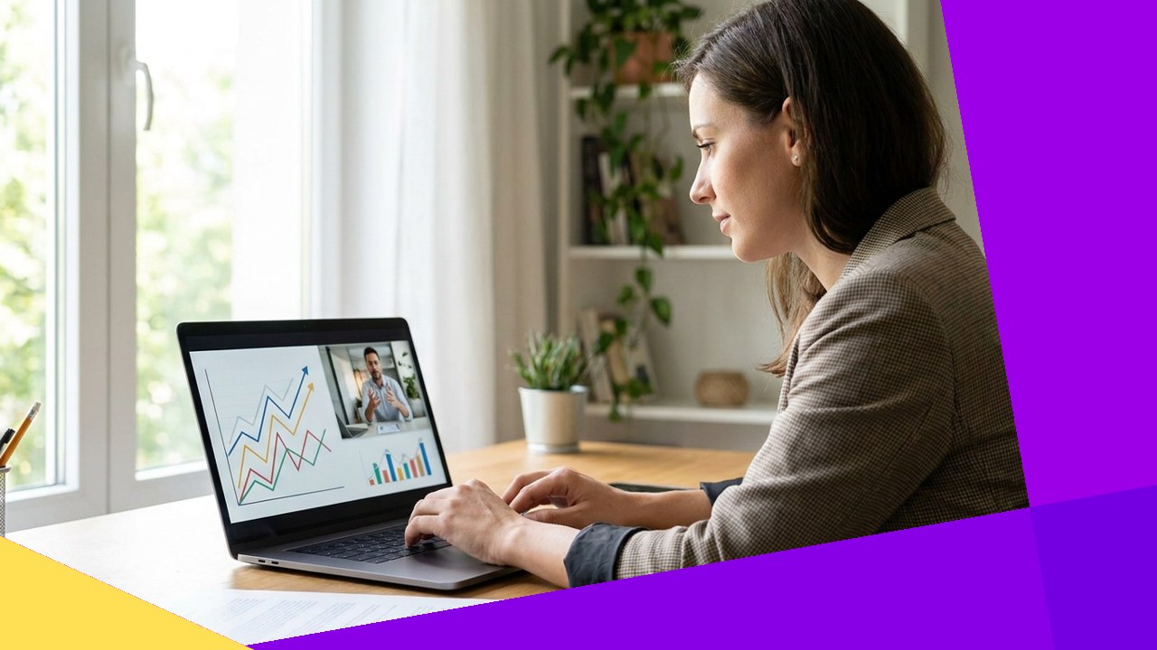 Small business owner reviewing figures with a remote colleague, illustrating offshore outsourcing benefits for SMEs.