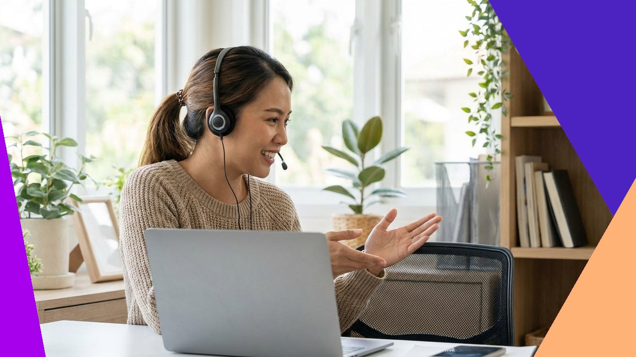Filipino professional working from a comfortable home office, illustrating home-based outsourcing in the Philippines.