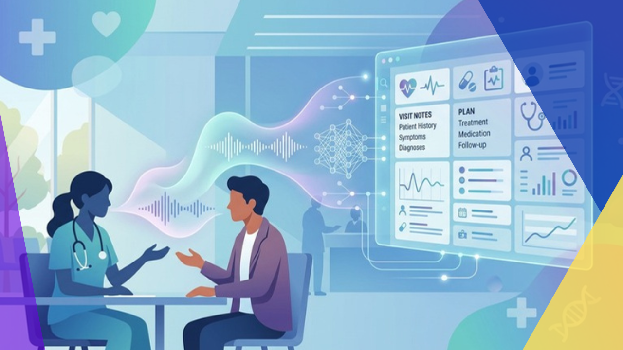 AI clinical documentation converting a patient visit into a structured medical note for review