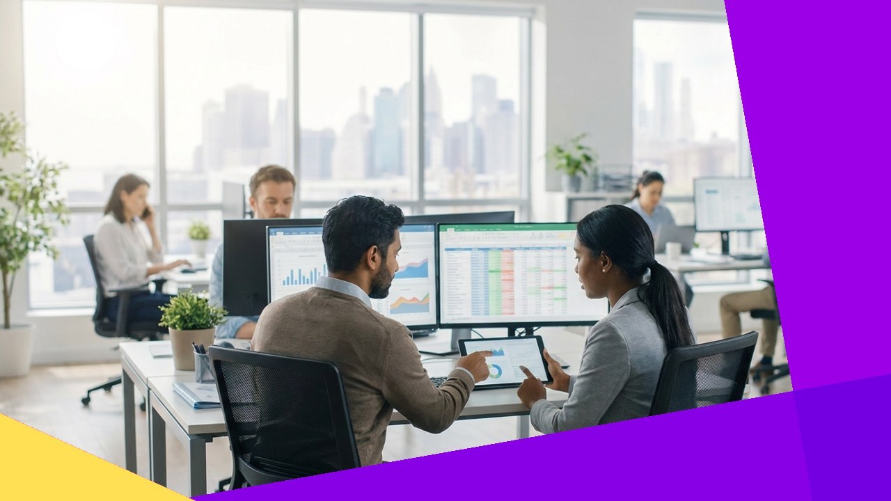 Colleagues analyze data on computers, reflecting simplified healthcare billing with eClaim Solution.