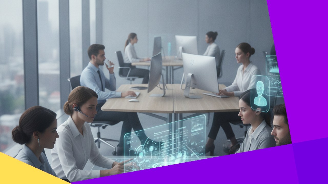 Agents using futuristic tech for future customer support trends.