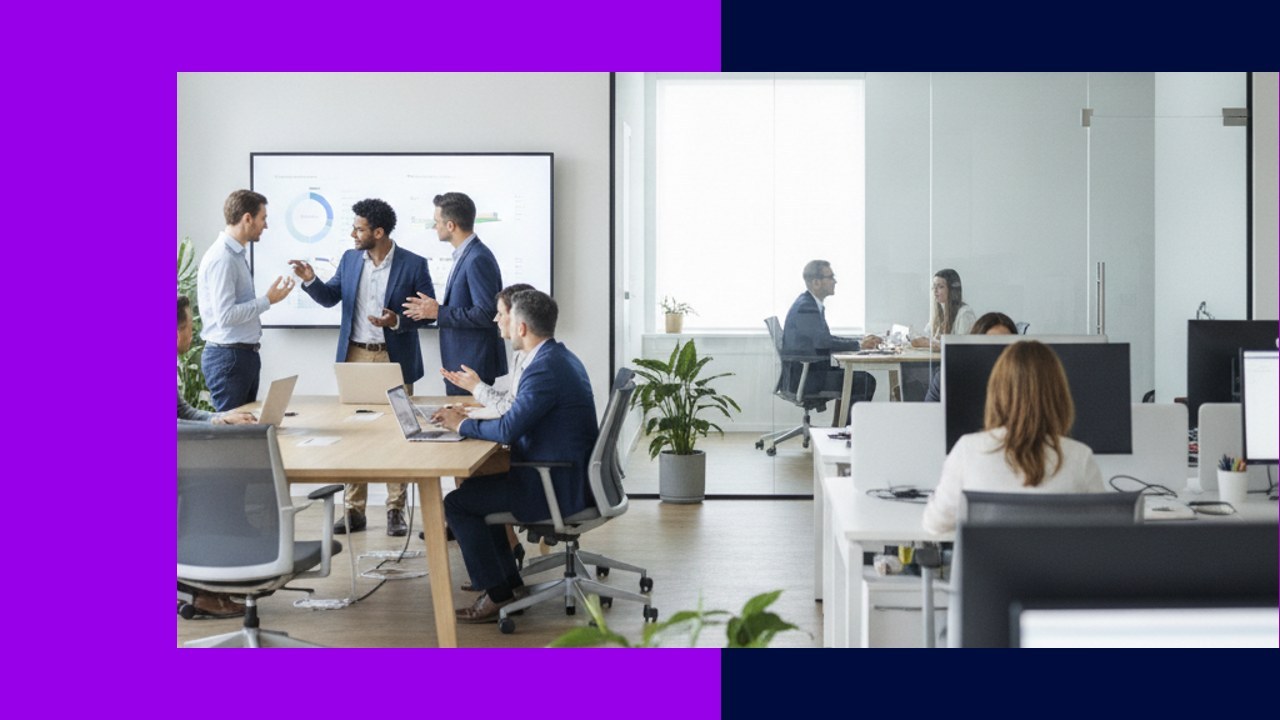 Team collaborates in modern office, exploring managed staffing vs freelancing for scaling with accountability.
