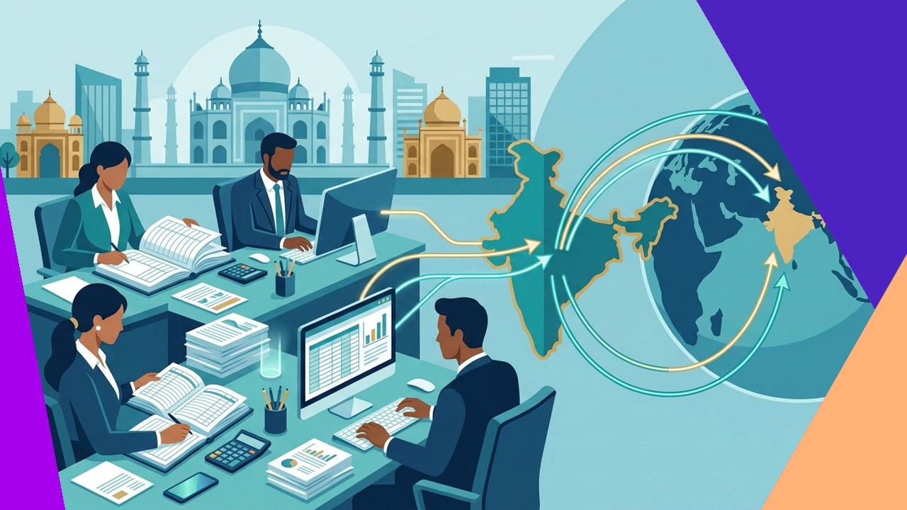 Accounting team in India handling bookkeeping and tax preparation for overseas clients