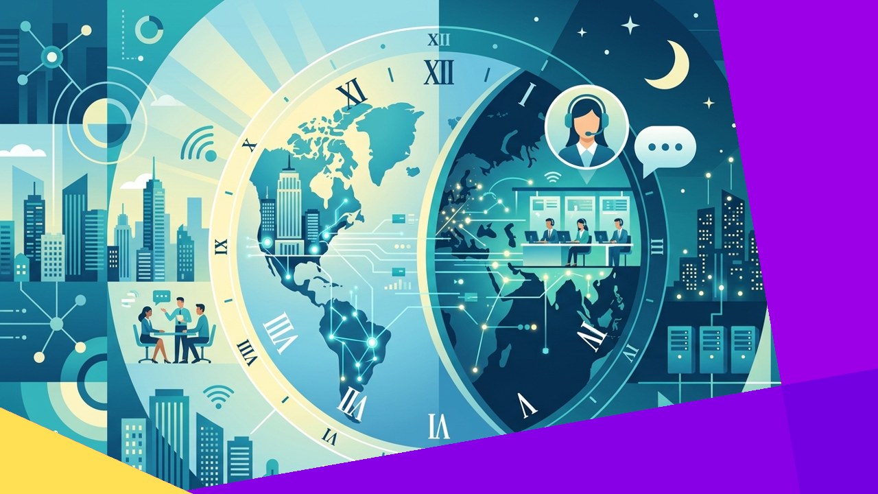 US company connecting with an offshore customer support team across time zones