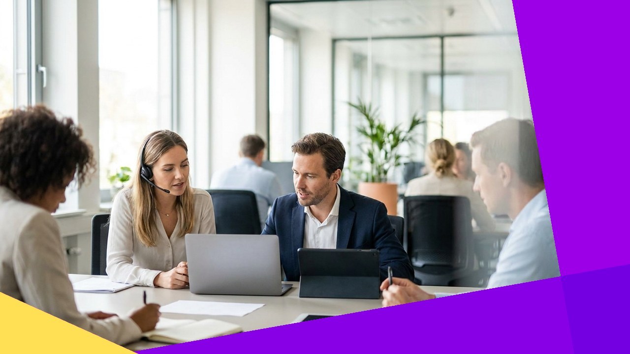 Staffingly's team collaborates on prior authorization services in a modern office setting.
