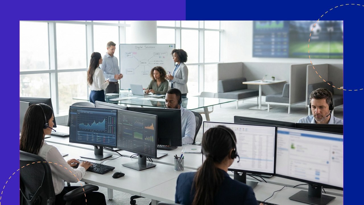 Call center employees support U.S. sports betting & casino industry BPO operations.