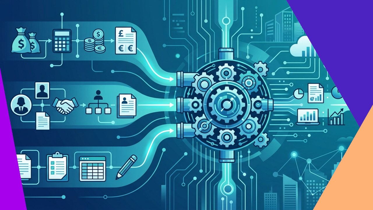 Automation streamlining back-office functions like data entry, finance, and HR admin
