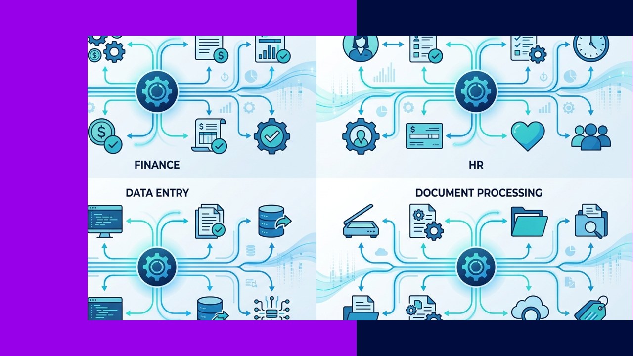 Back-office automation examples across finance, HR, data entry, and document processing
