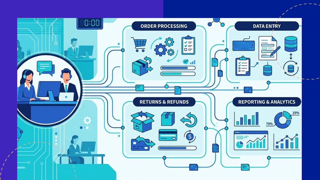 Customer support back-office tasks like data entry, order processing, and ticket admin being outsourced