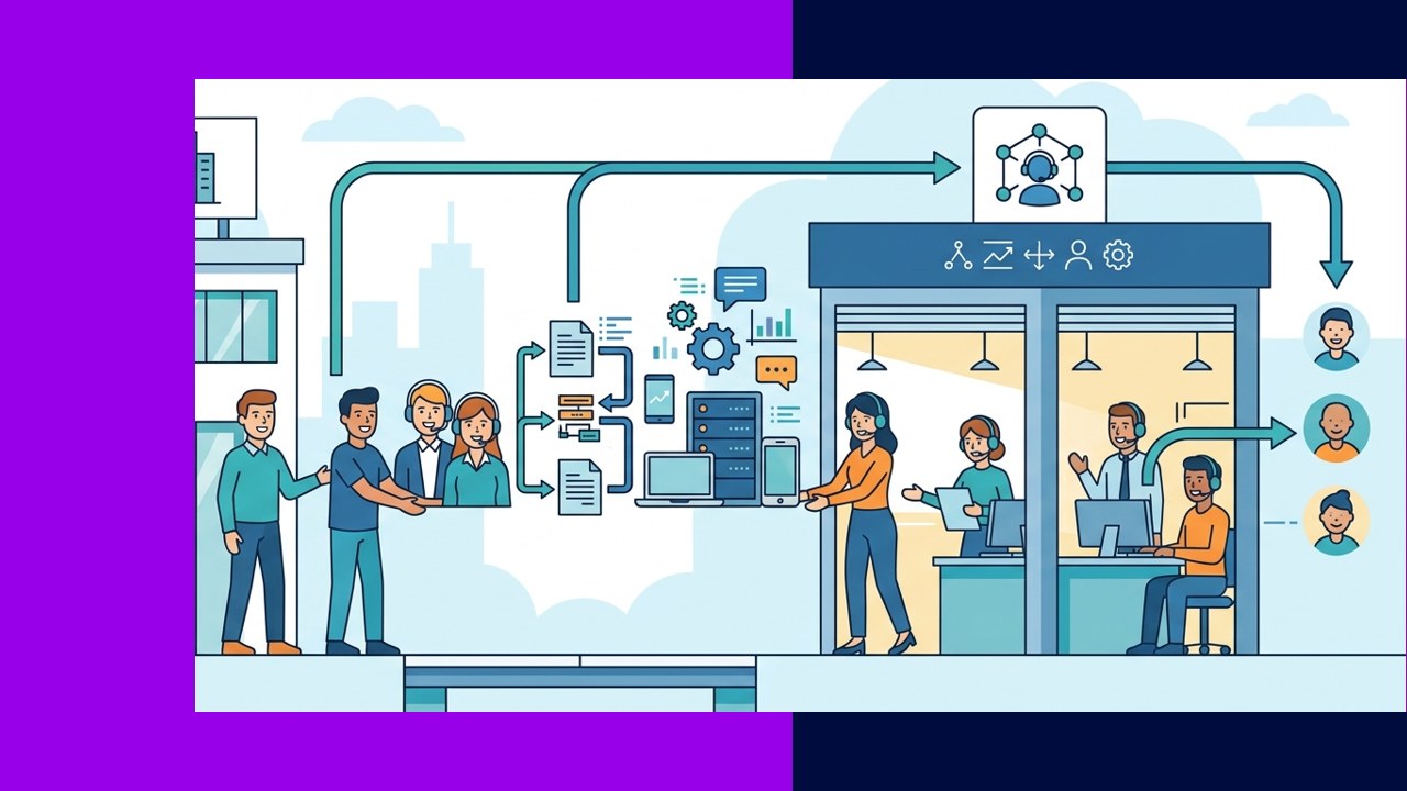 Customer support process outsourcing linking a brand to an external support operations team