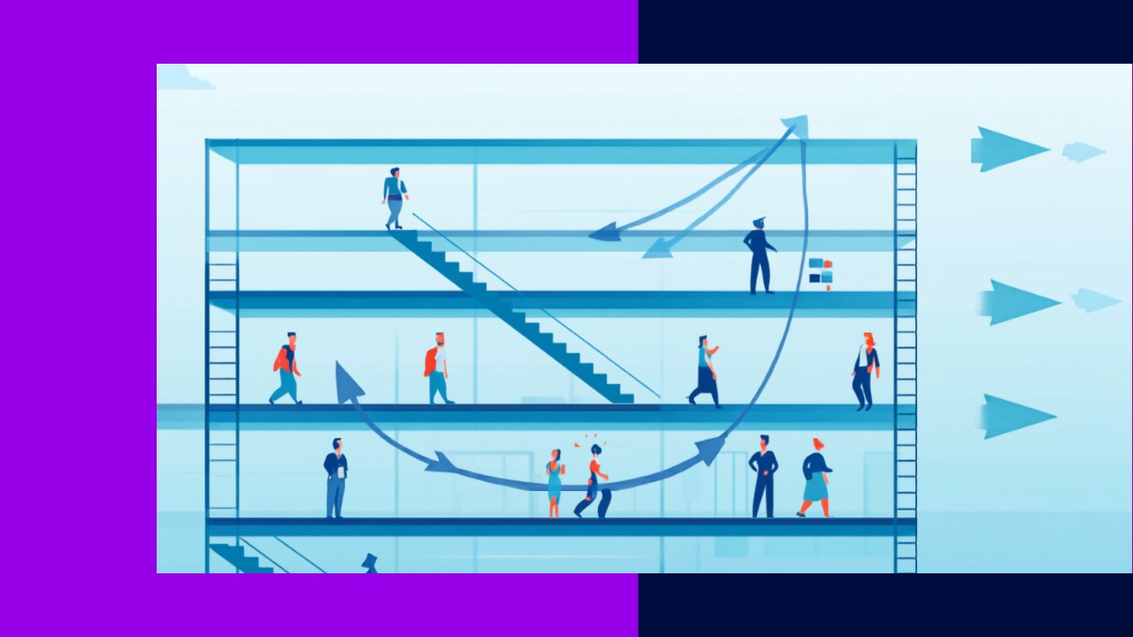 Internal mobility program moving employees into new roles and career paths within a company