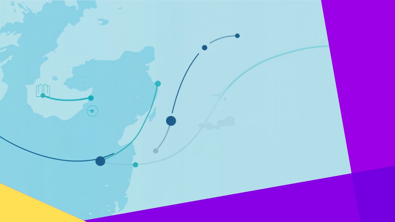 Nearshore accounting team supporting a company in a similar time zone across a regional map