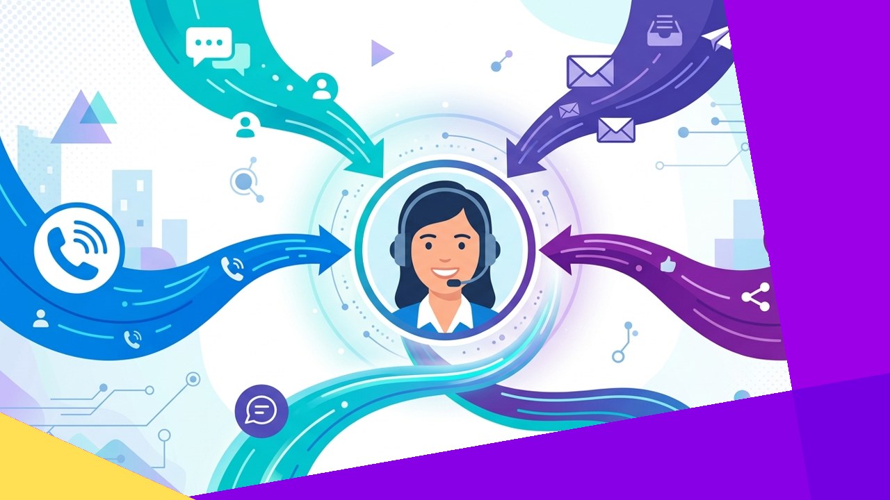 Omnichannel call center support connecting phone, chat, email, and social into one conversation