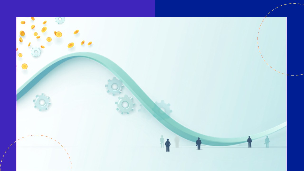 Reducing finance department costs with a downward cost arrow and efficient team