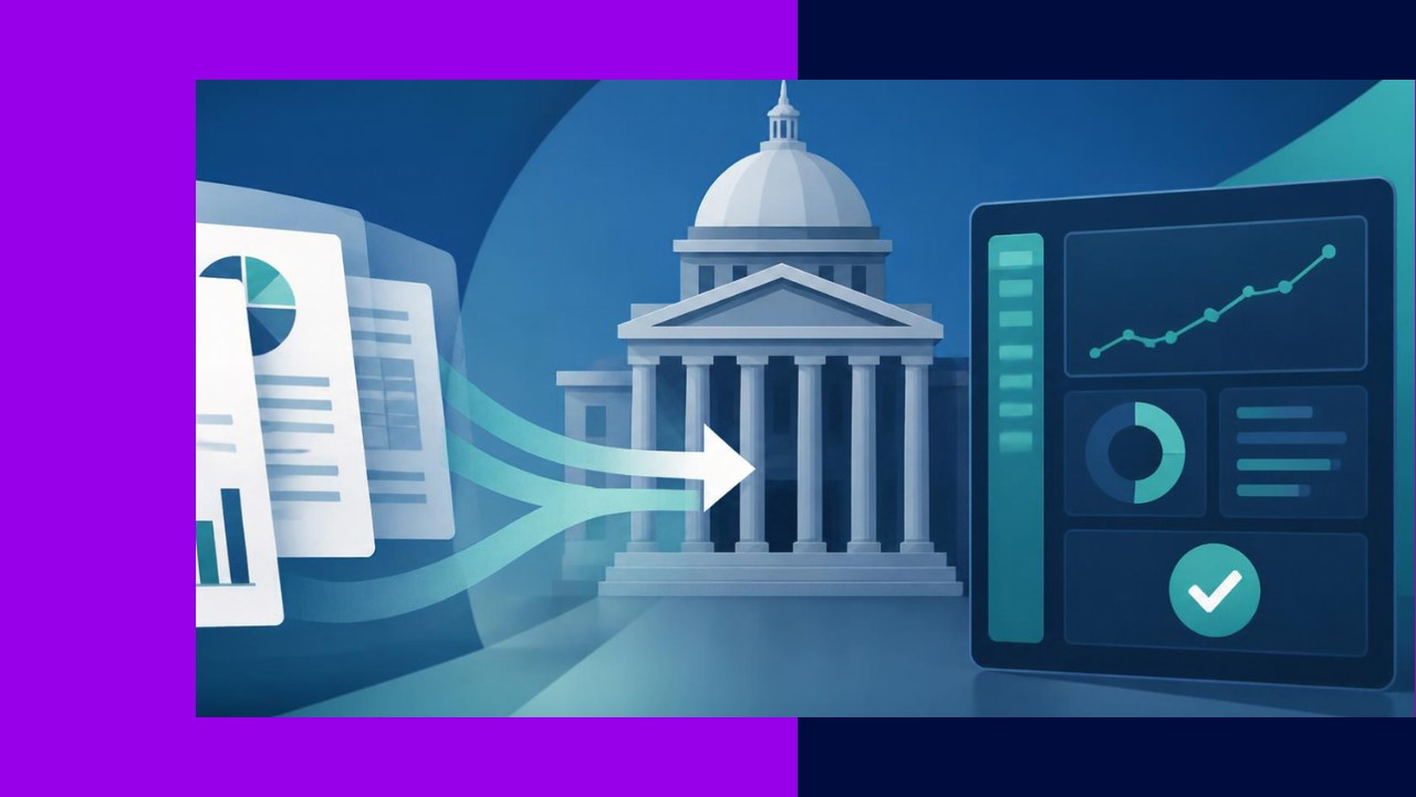 Healthcare reporting requirements shown as regulatory reports and quality measures on a dashboard