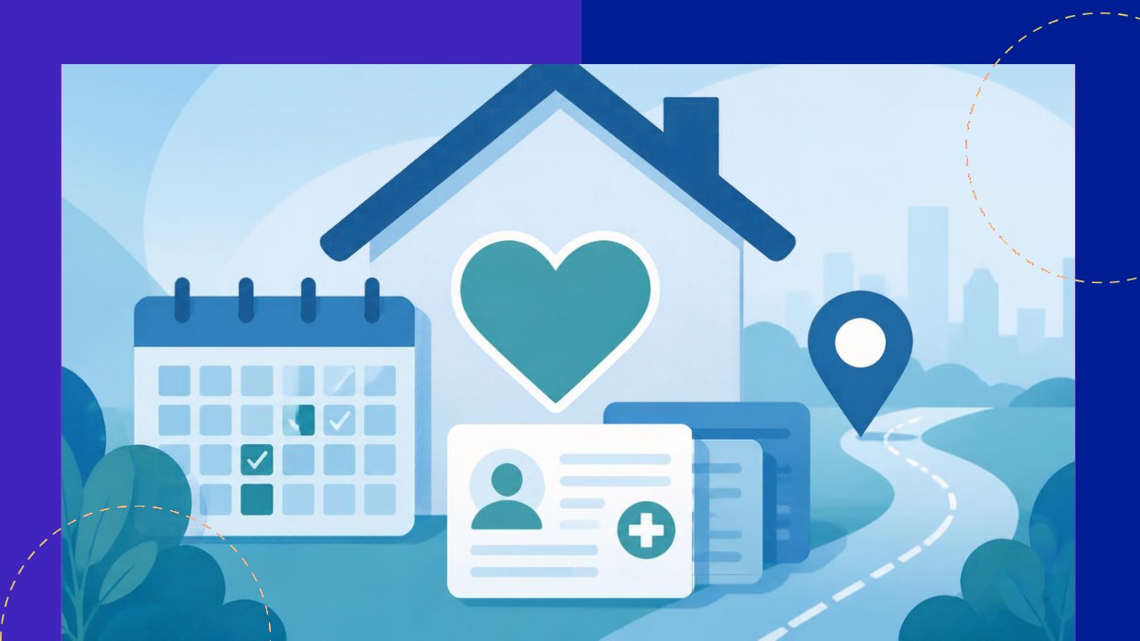 Home healthcare administrative services coordinating visits, scheduling, and records for in-home care