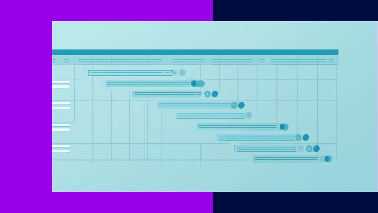 Online project management board with tasks, timelines, and a distributed team collaborating