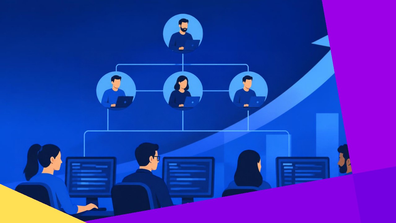 Scaling a tech team with new developers connected across an engineering org chart