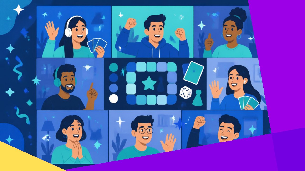 Virtual team-building activity with a remote team playing an online game together