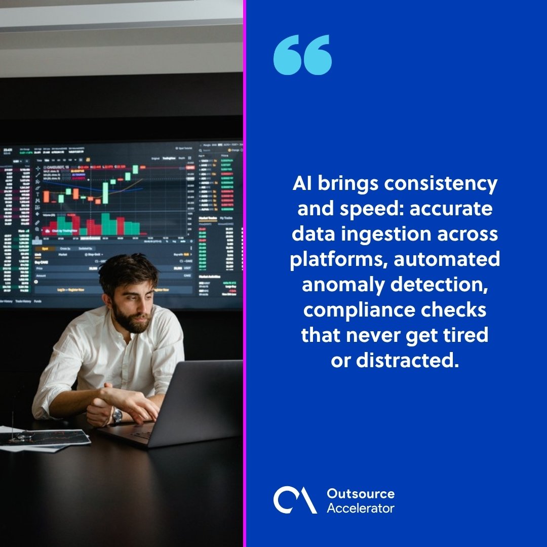 AI in media operations - an analyst at a laptop in front of a large data display