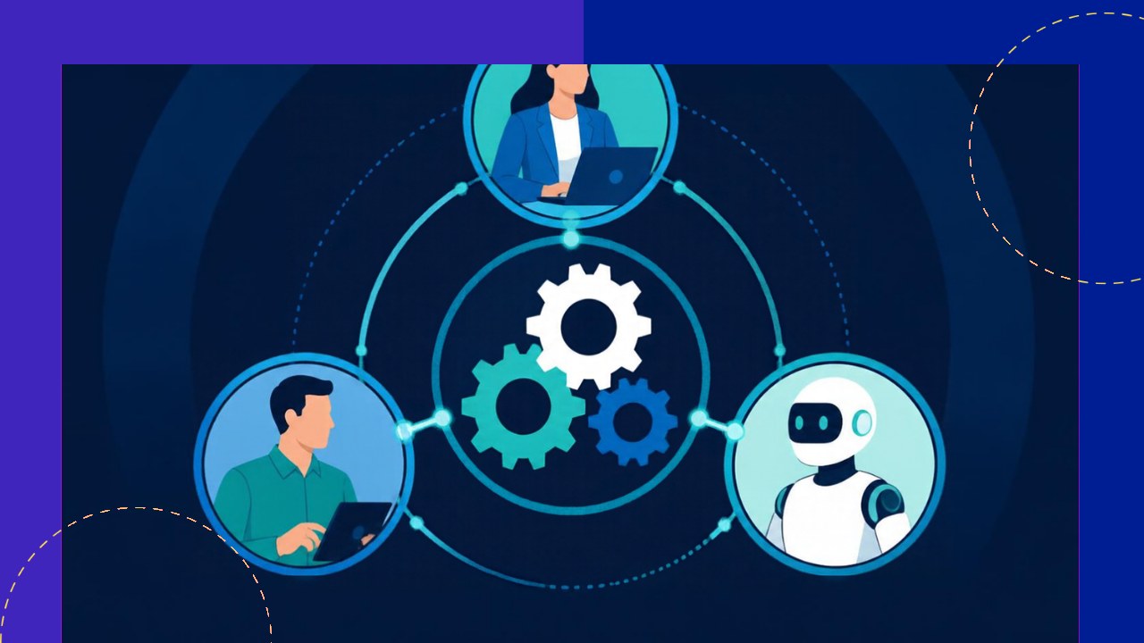 Augmented workforce model blending employees, contractors, and automation working together
