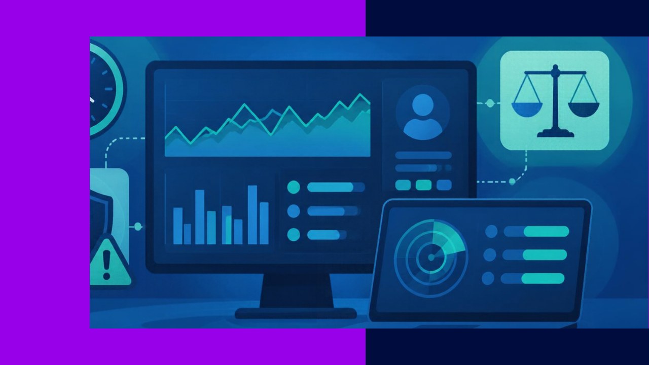 Employee monitoring technology tracking activity and productivity on a dashboard