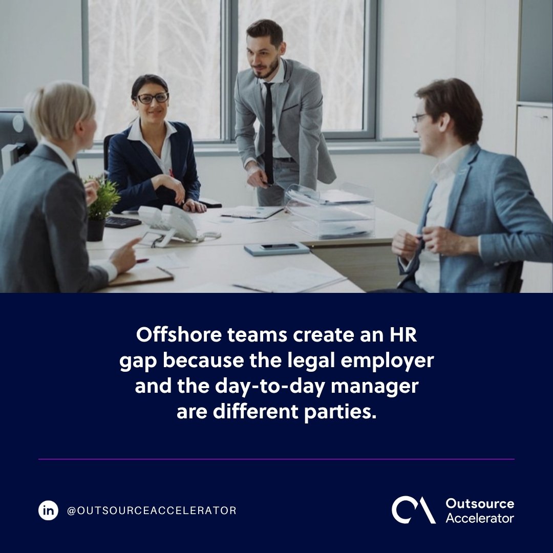 fractional hr for offshore teams - managers and staff talking around a meeting table in an office