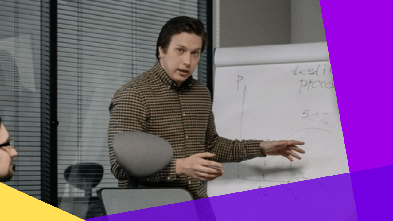 generative AI consulting services - a consultant presenting at a flip chart in a meeting room