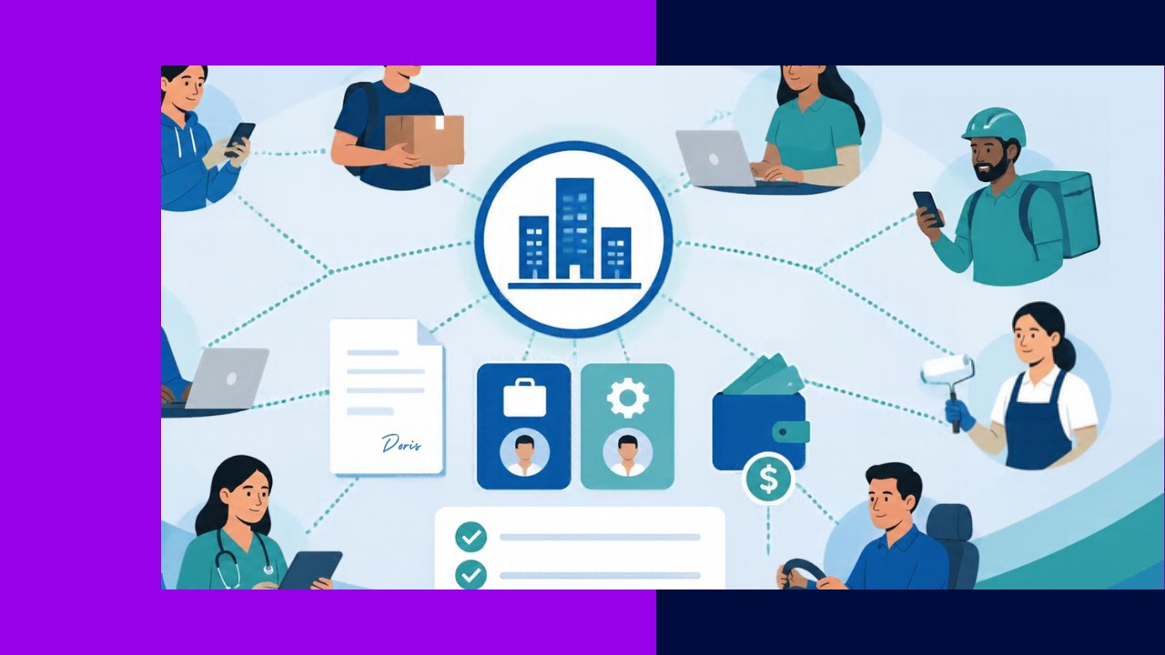 Gig-based employment engaging freelancers and on-demand workers under contracts
