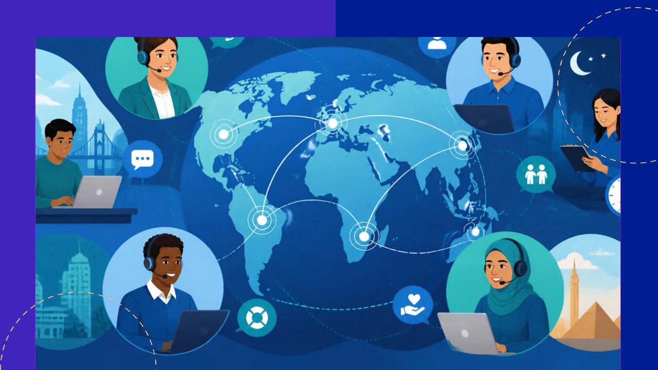 Global HR support assisting employees across multiple countries and time zones