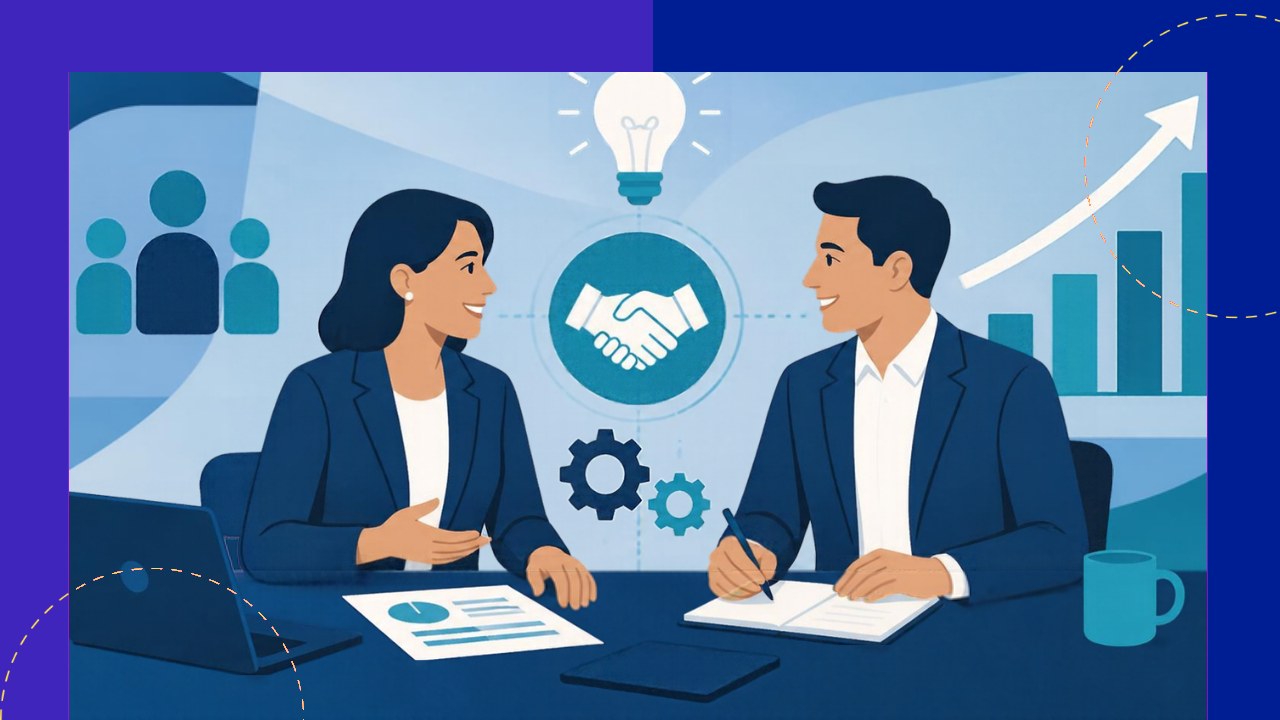 HR business partner advising a department leader on people strategy