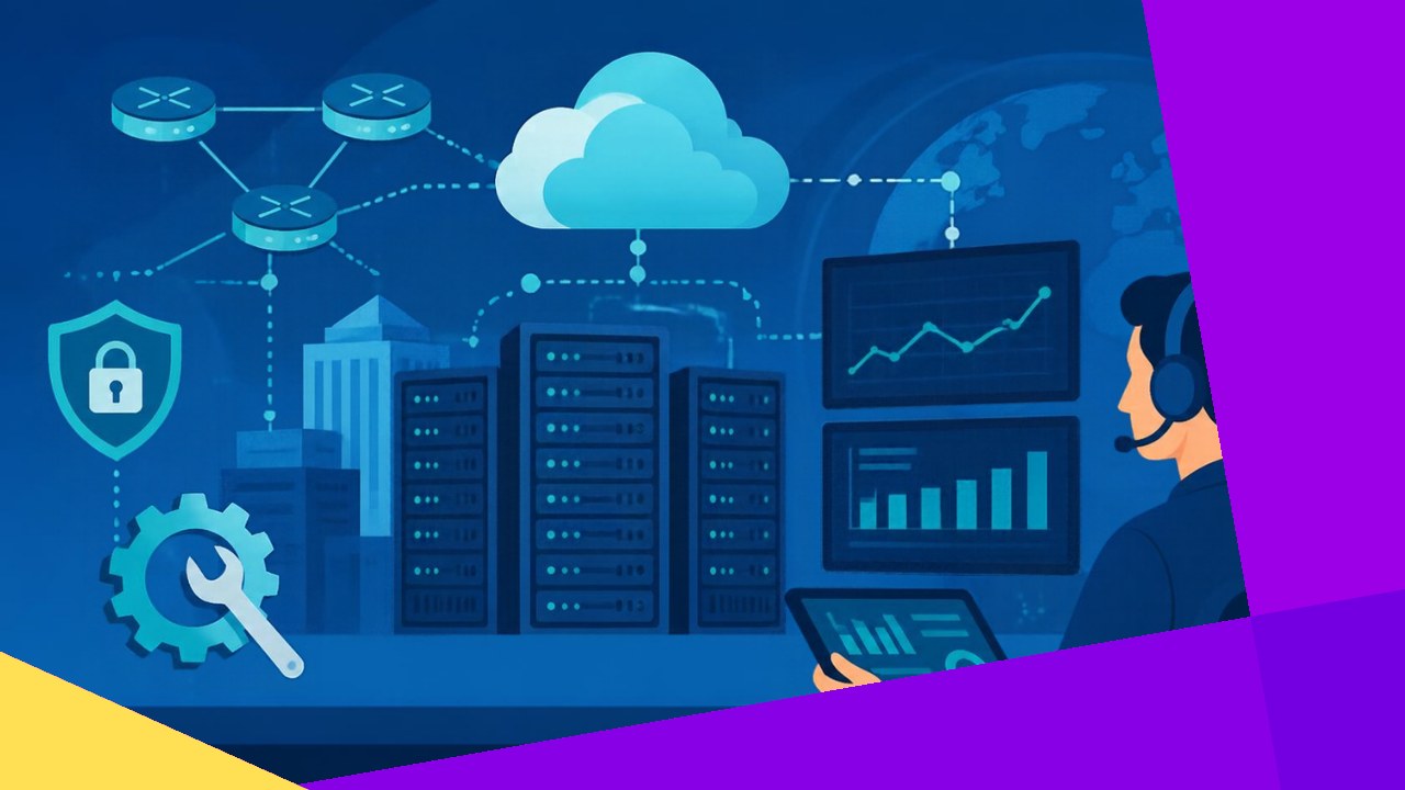 Infrastructure management outsourcing running servers, networks, and systems through a provider