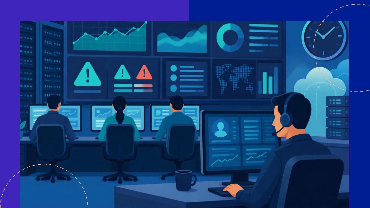 IT monitoring and support outsourcing watching systems from a network operations center