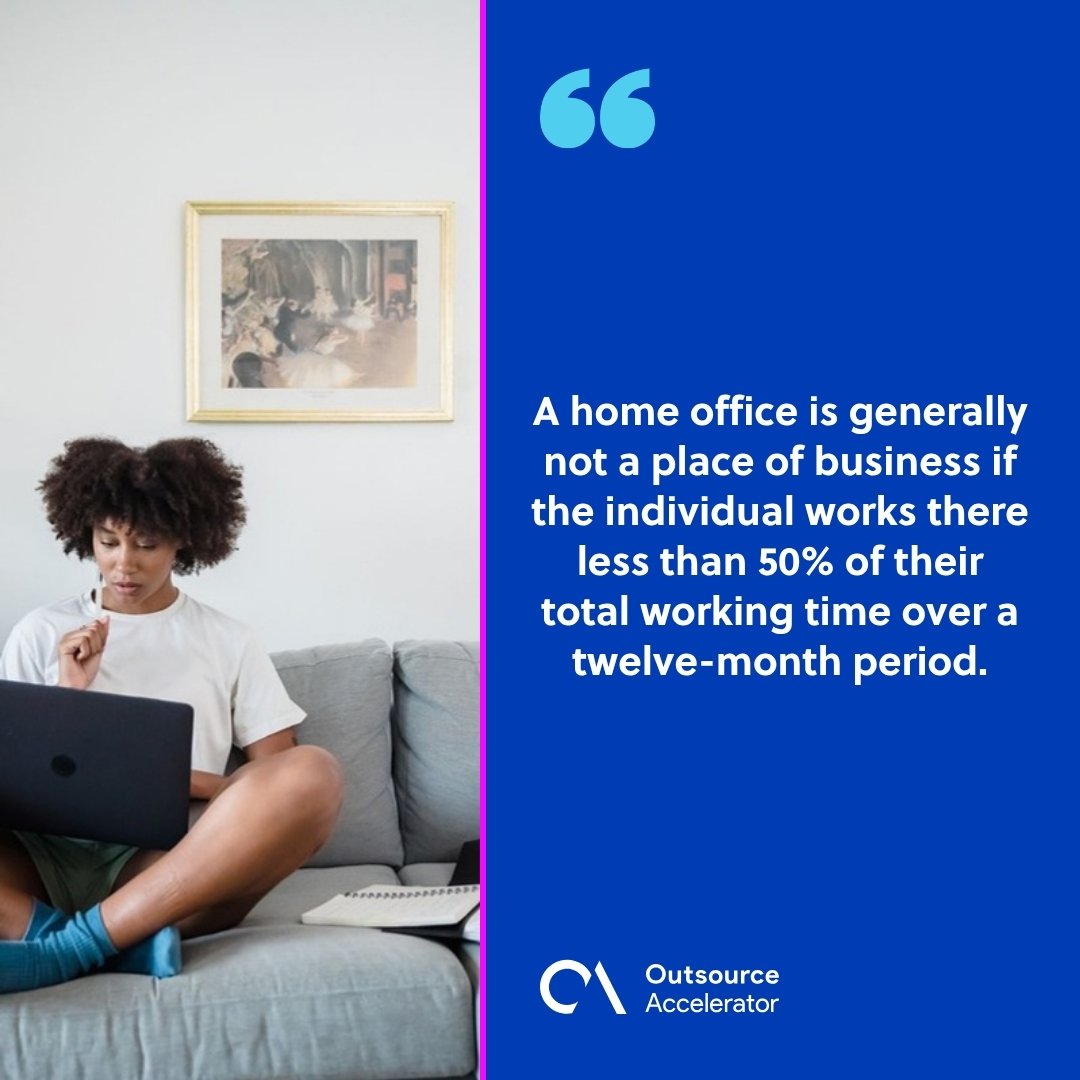permanent establishment risk overseas hiring - woman working on a laptop while sitting on a sofa at home