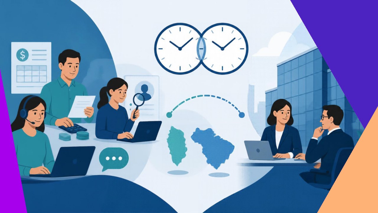 Nearshore HR services delivered from a nearby time-zone-aligned country