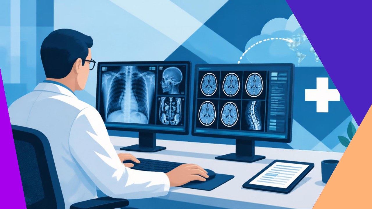 Radiology reporting services with a radiologist reading scans and producing reports remotely