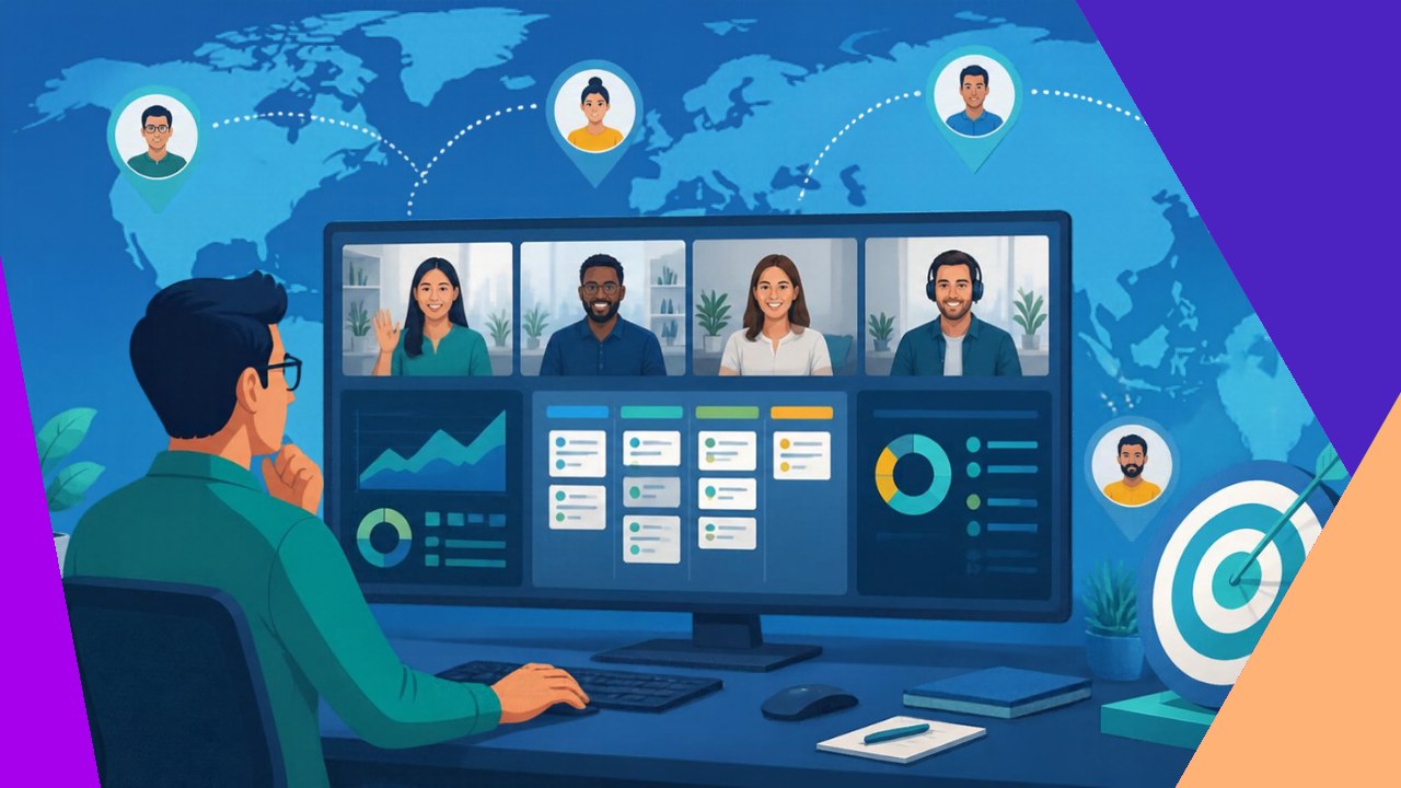 Remote workforce management coordinating a distributed team across locations
