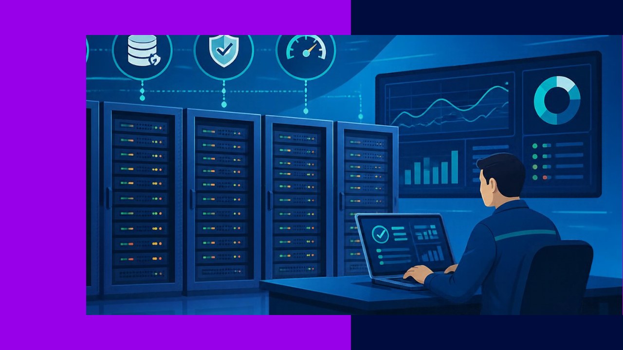 Server management services maintaining and monitoring servers for a business