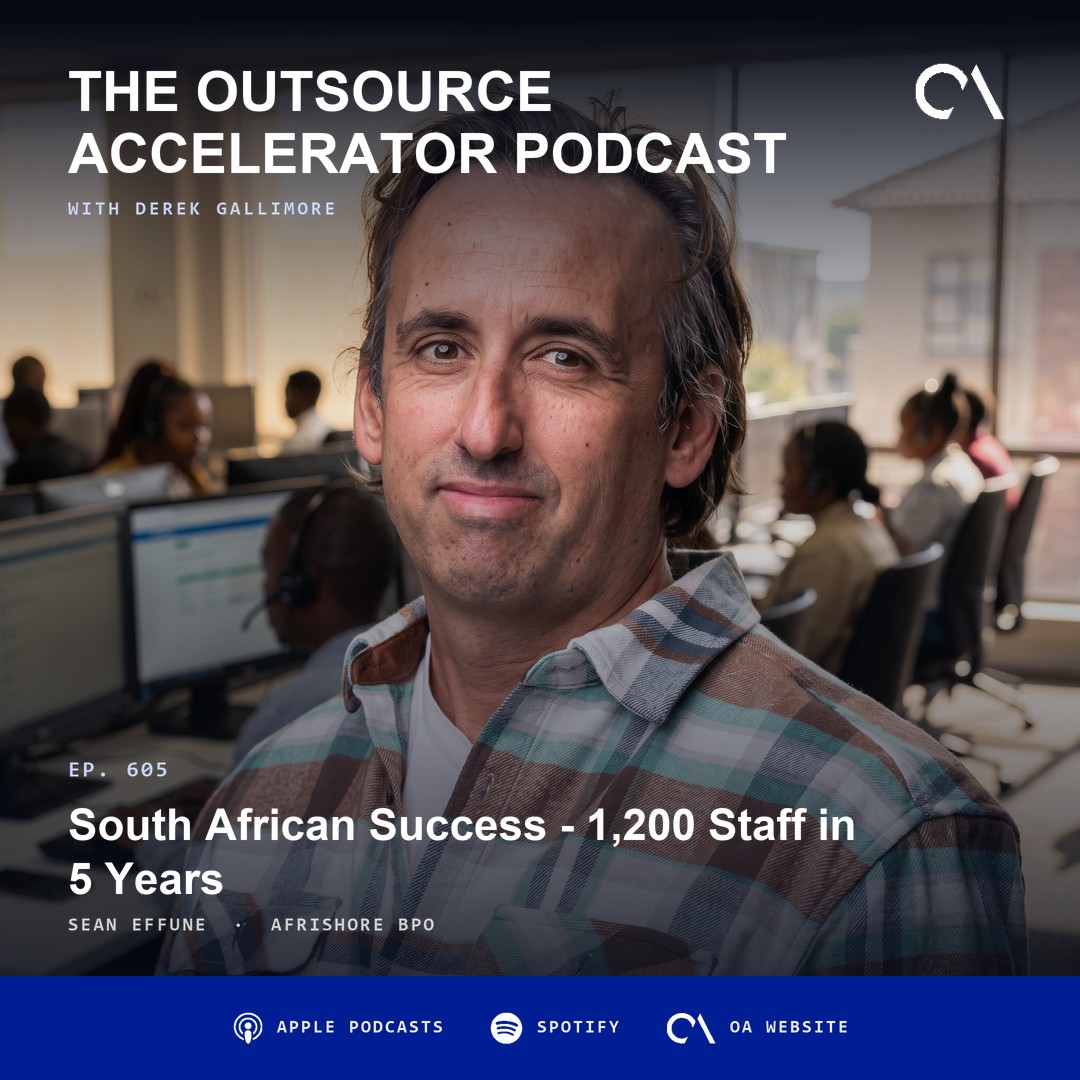 Sean Effune of Afrishore BPO on The Outsource Accelerator Podcast, episode 605